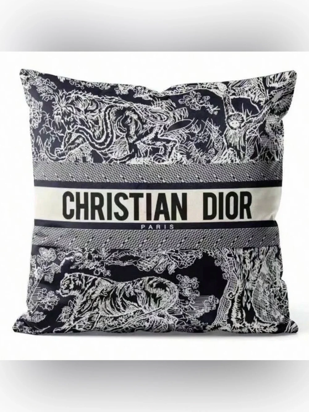 New Paris Toile Decorative Pillow CASE- blue & White 17.7 inch by 17.7 inch